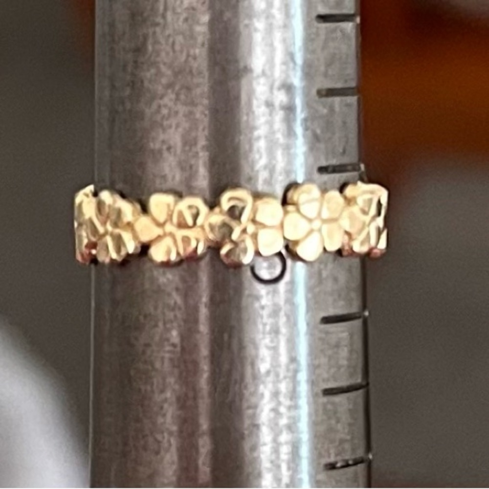 14K Gold Hawaiian Plumeria Floral Heirloom Carved Ring Size 3 Gorgeous! - Picture 8 of 10